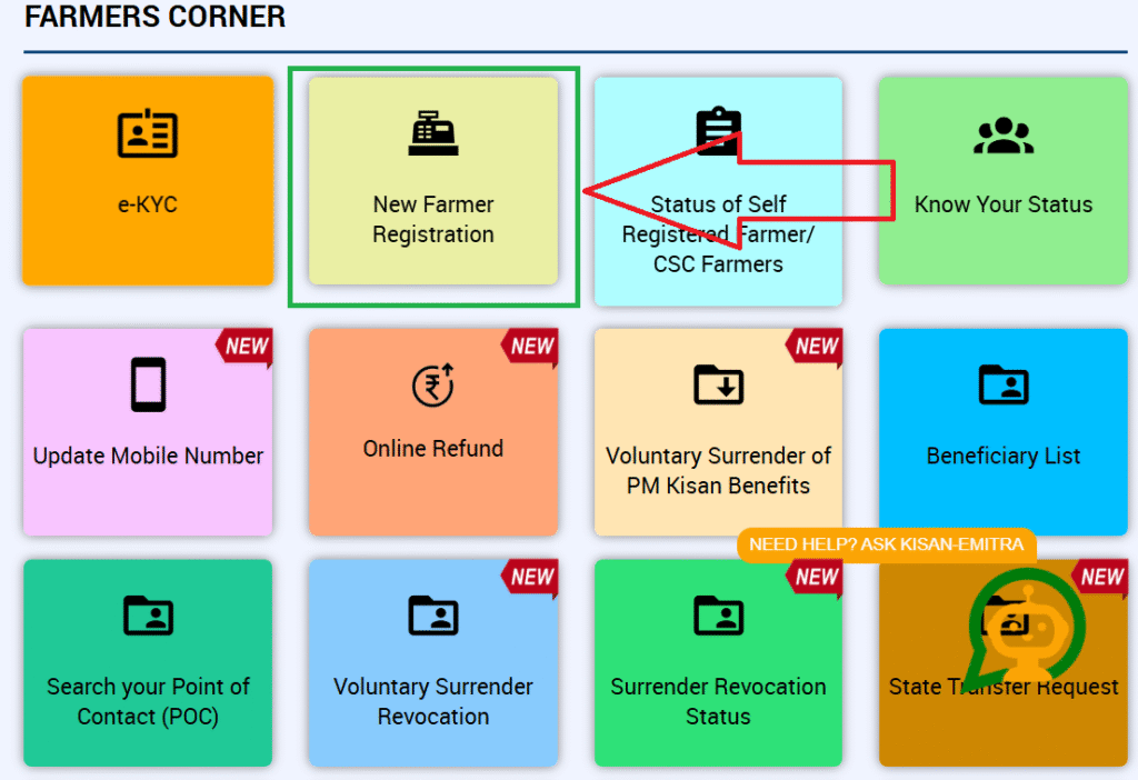 PM Kisan Farmer Registery Online